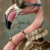 Canvas schilderij van een flamingo 60x80 cm