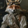Canvas schilderij van een Fox dog 60x80 cm