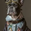Canvas schilderij van een Franse Bulldog 100x150 cm