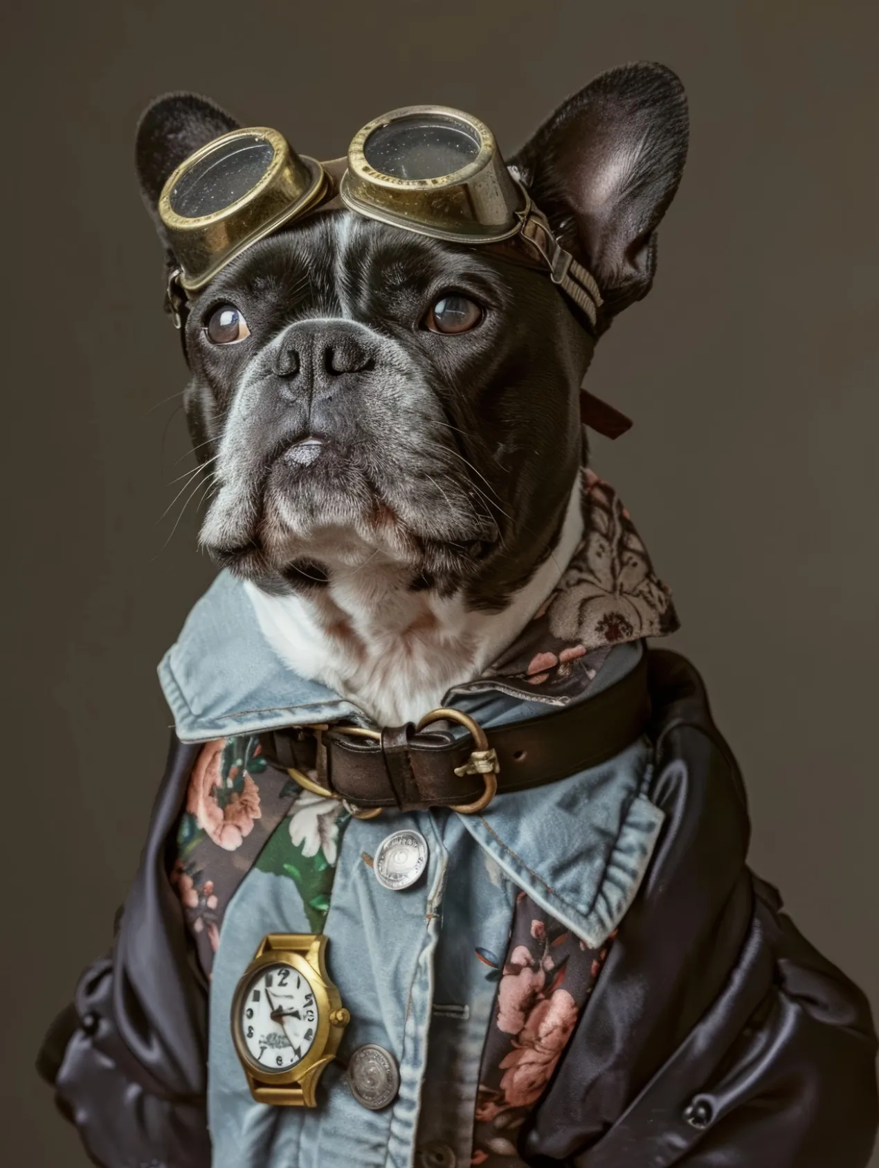 Canvas schilderij van een Franse Bulldog 100x150 cm