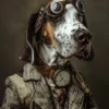 Canvas schilderij van een fTreeing Walker Coonhound 60x80 cm