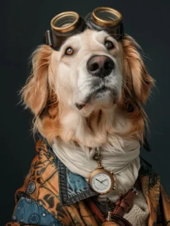 Canvas schilderij van een Golden Retriever 100x200 cm