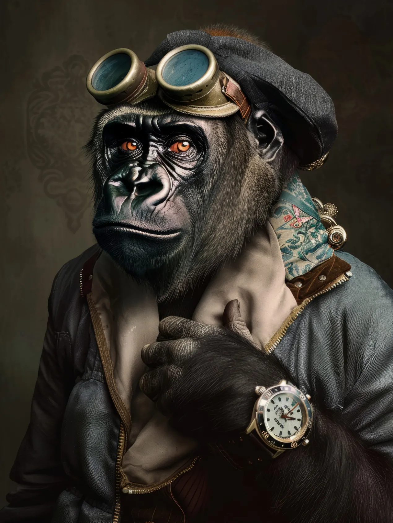 Canvas schilderij van een Gorilla 100x150 cm