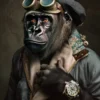 Canvas schilderij van een Gorilla 100x200 cm