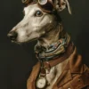 Canvas schilderij van een Greyhound 80x120 cm
