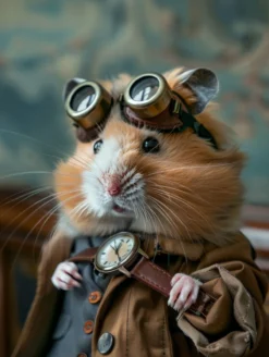 Canvas schilderij van een Hamster 80x120 cm