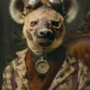 Canvas schilderij van een Hyena 60x80 cm