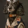 Canvas schilderij van een Ierse Waterhond 60x80 cm