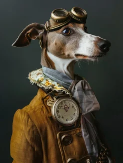 Canvas schilderij van een Italiaanse Greyhound 100x200 cm