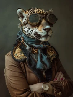 Canvas schilderij van een Jaguar 100x150 cm