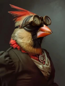 Canvas schilderij van een kardinaal vogel 100x150 cm