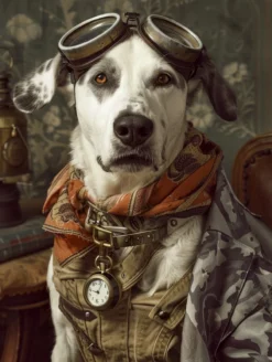 Canvas schilderij van een Kuvasz 80x120 cm