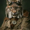 Canvas schilderij van een Lynx 40x60 cm