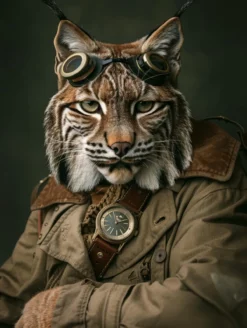 Canvas schilderij van een Lynx 80x120 cm