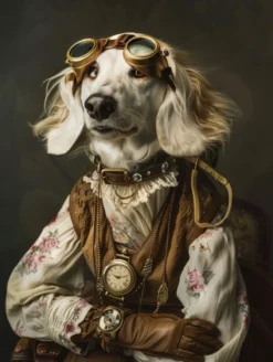 Canvas schilderij van een Maltezer hond 80x120 cm