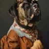 Canvas schilderij van een Mastiff hond 40x60 cm