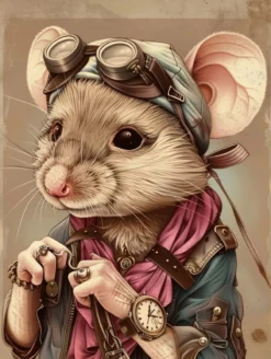Canvas schilderij van een Muis 40x60 cm