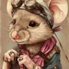 Canvas schilderij van een Muis 100x200 cm