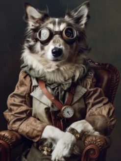 Canvas schilderij van een Noorse Lundehund 100x150 cm