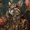 Canvas schilderij van een Ocelot 100x150 cm