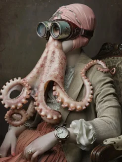 Canvas schilderij van een Octopus 40x60 cm