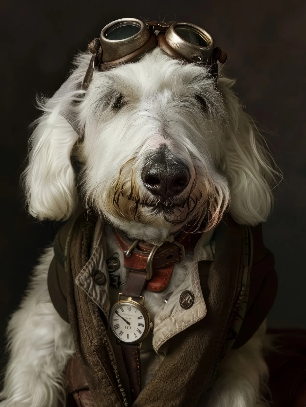 Canvas schilderij van een Old English Sheepdog 60x80 cm
