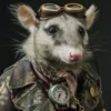 Canvas schilderij van een Opossum 80x120 cm