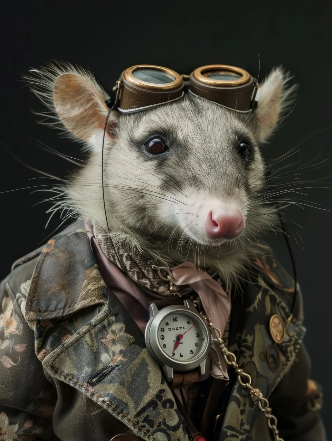 Canvas schilderij van een Opossum 100x200 cm