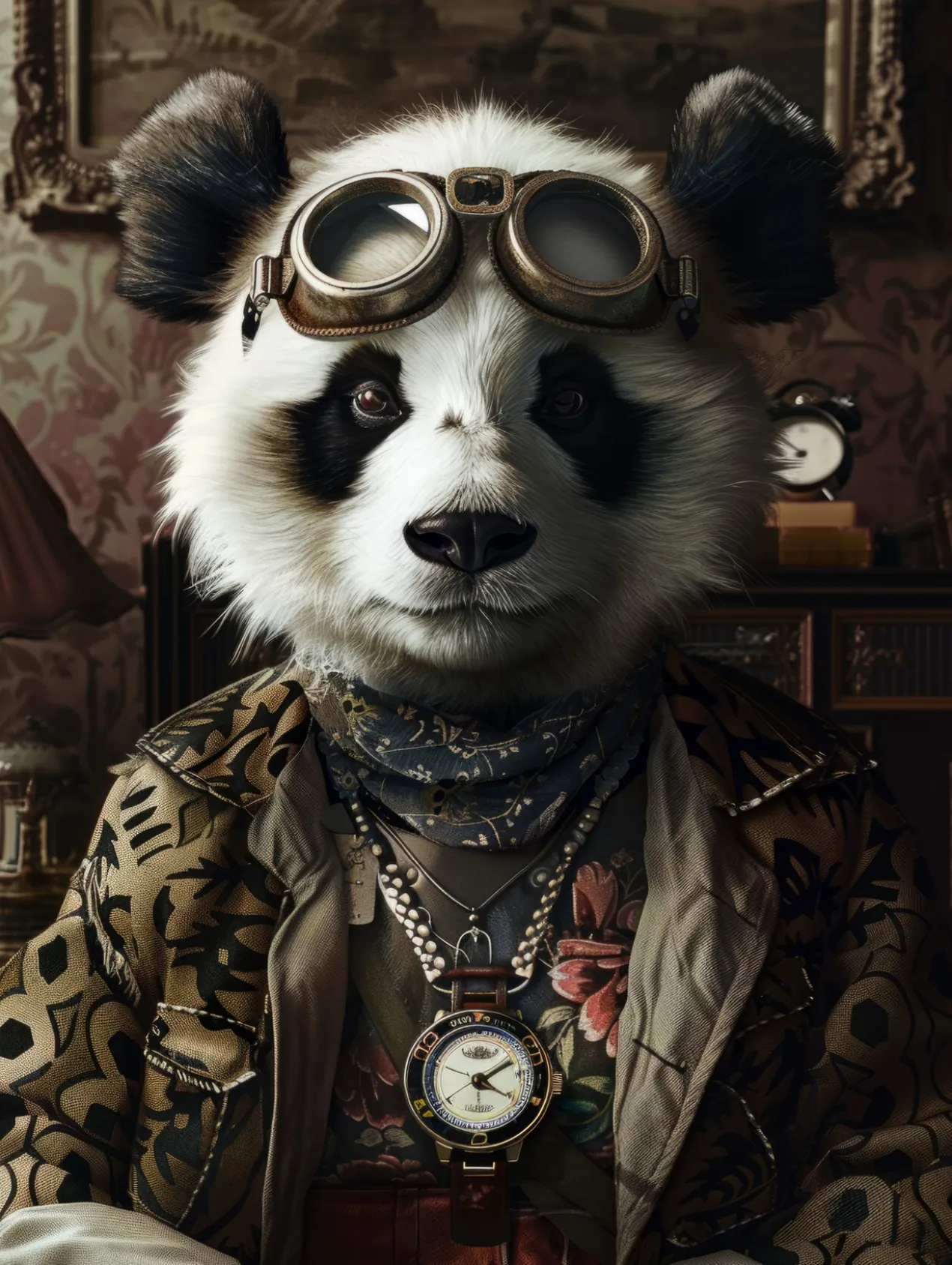 Canvas schilderij van een Panda 100x200 cm