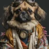 Canvas schilderij van een Pekingees hond 100x200 cm