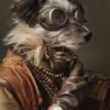 Canvas schilderij van een Petit Basset Griffon hond 100x200 cm