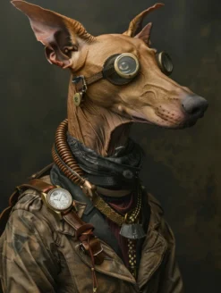 Canvas schilderij van een Pharaoh Hound 100x200 cm