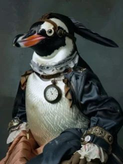 Canvas schilderij van een Pinguïn 80x120 cm