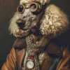 Canvas schilderij van een poedel hond 80x120 cm