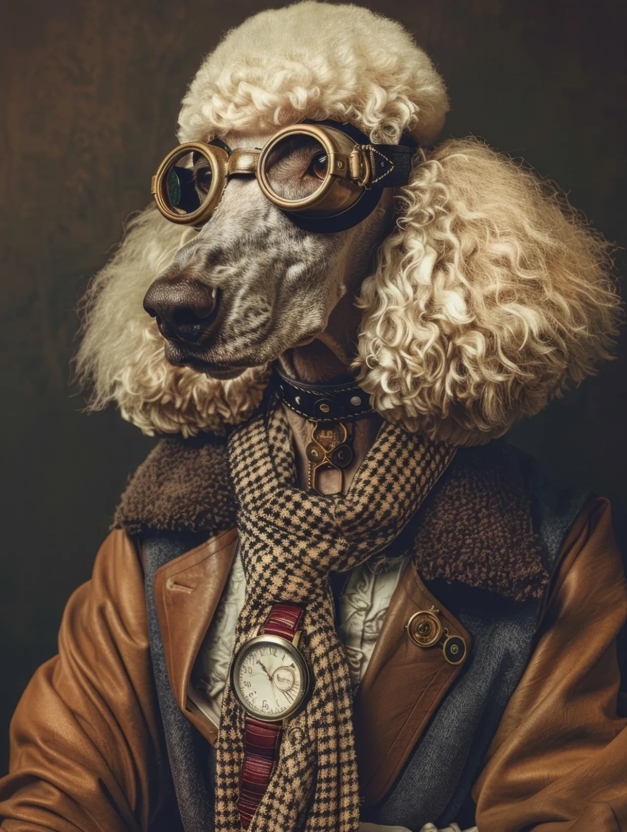Canvas schilderij van een poedel hond 80x120 cm