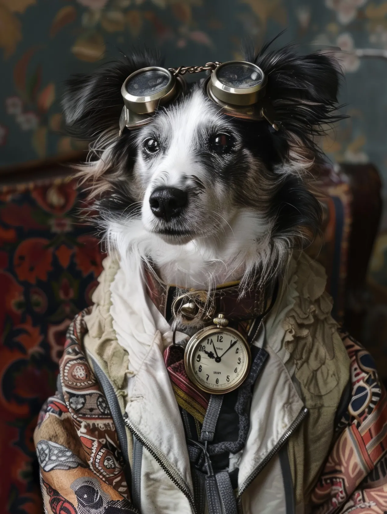 Canvas schilderij van een Poolse Lowland hond 60x80 cm