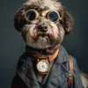 Canvas schilderij van een Portugese waterhond 100x150 cm