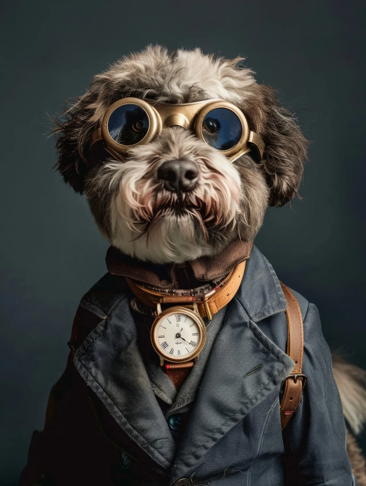 Canvas schilderij van een Portugese waterhond 100x150 cm