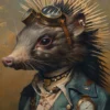 Canvas schilderij van een Porcupine hond 60x80 cm