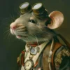 Canvas schilderij van een Rat 40x60 cm