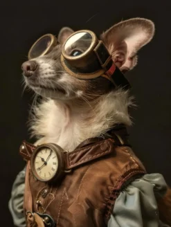 Canvas schilderij van een Rat Terrier hond 80x120 cm