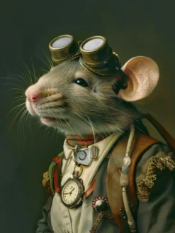 Canvas schilderij van een Rat 80x120 cm