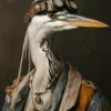 Canvas schilderij van een Reiger 40x60 cm