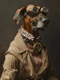 Canvas schilderij van een Rhodesian Ridgeback hond 40x60 cm