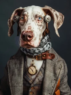 Canvas schilderij van een Romagnolo Dog 100x200 cm