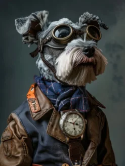 Canvas schilderij van een Russische Toy dog 60x80 cm