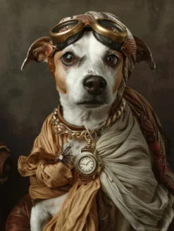 Canvas schilderij van een Russell Terrier 60x80 cm