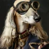 Canvas schilderij van een Saluki hond 80x120 cm