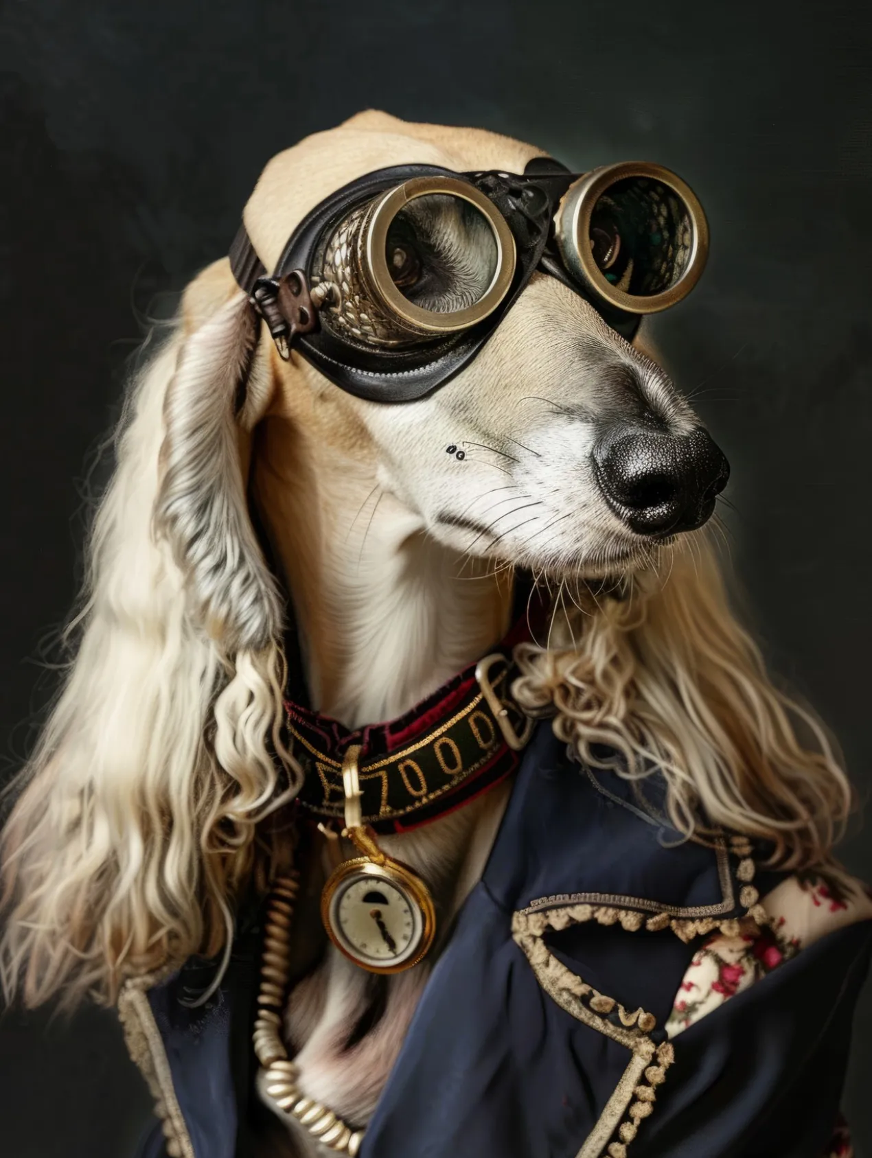 Canvas schilderij van een Saluki hond 100x200 cm