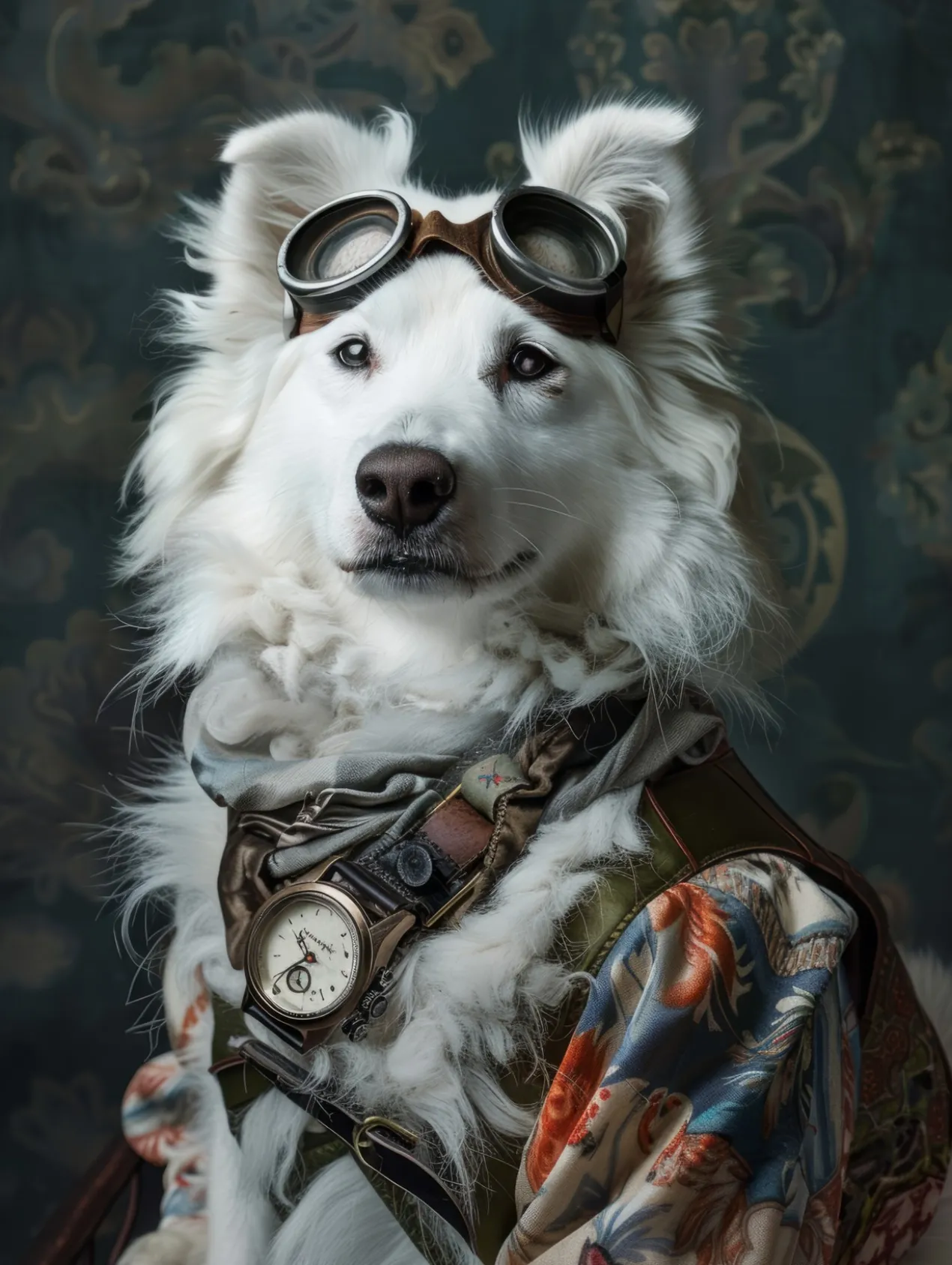 Canvas schilderij van een Samojeed hond 80x120 cm